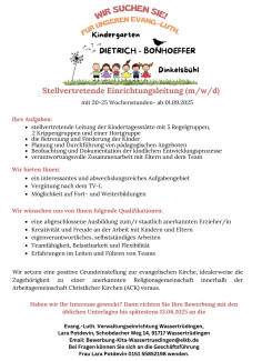 Stellenanzeige stellvertretende Kitaleitung