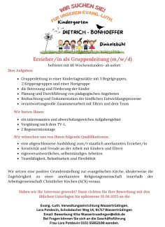 Stellenanzeige